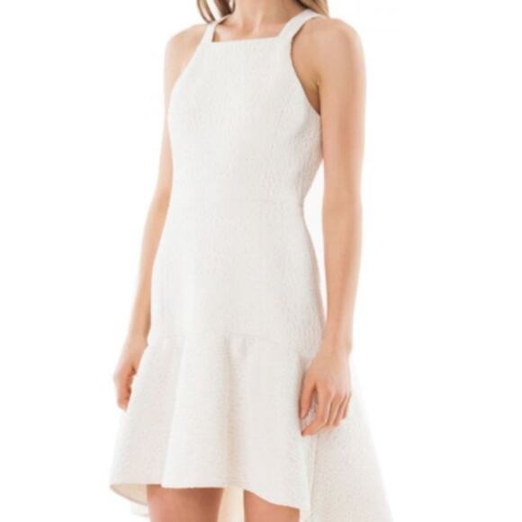 Tibi Dresses & Skirts - Tibi Cloque Cream Textured Knit Fluted Dress